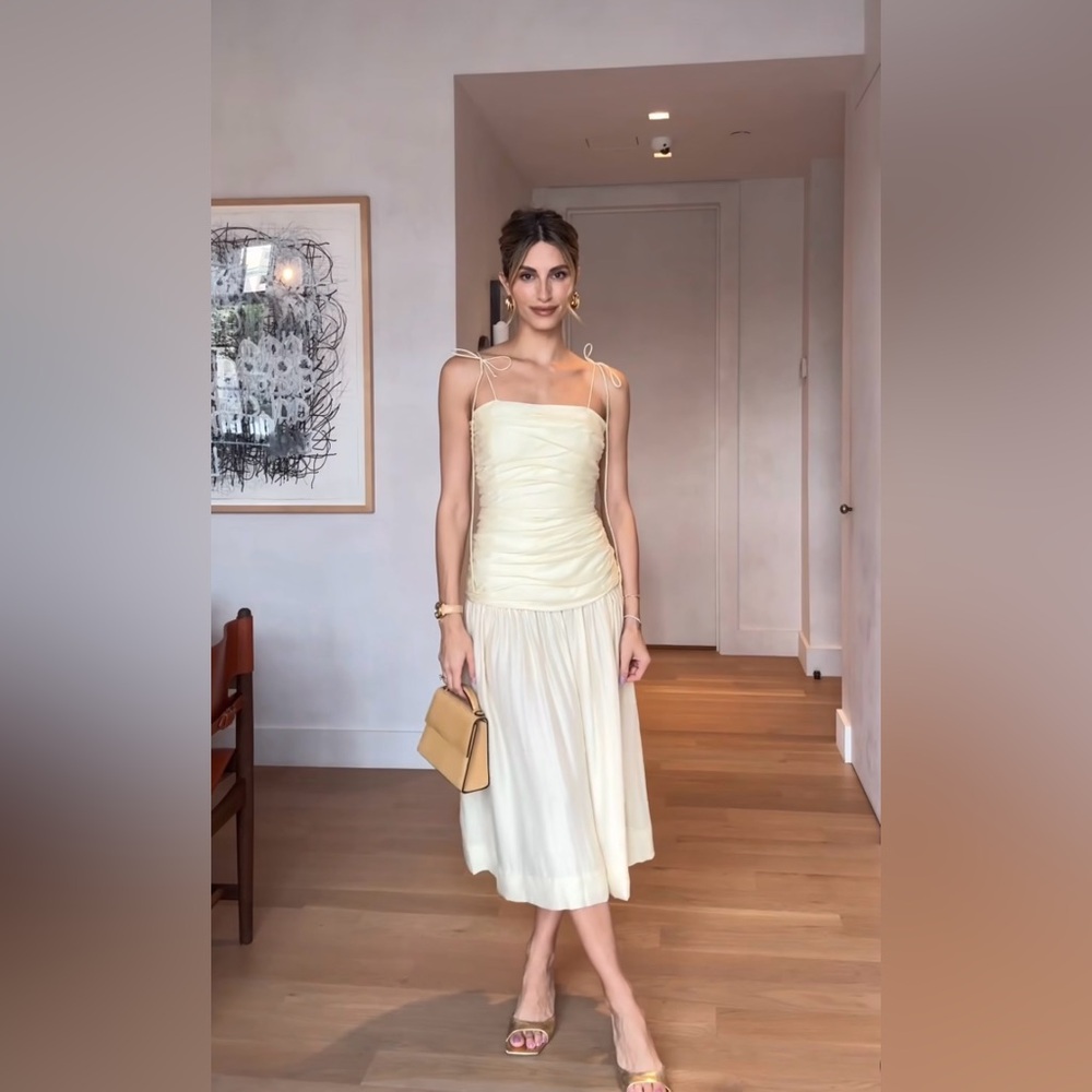 ZARA DRAPED MIDI DRESS ZW COLLECTION